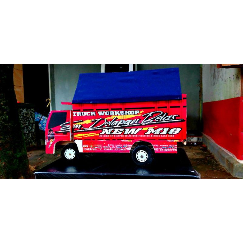 TRENDING TOPIC (42×20×14) MINIATUR TRUCK OLENG FULL STICKER VINYL