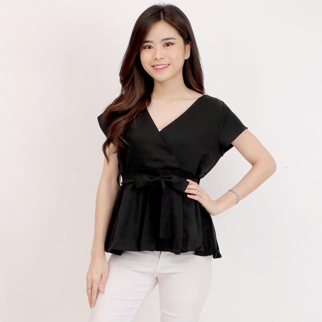 BAju Atasan Wanita Blouse Fashion Tangan Pendek 691