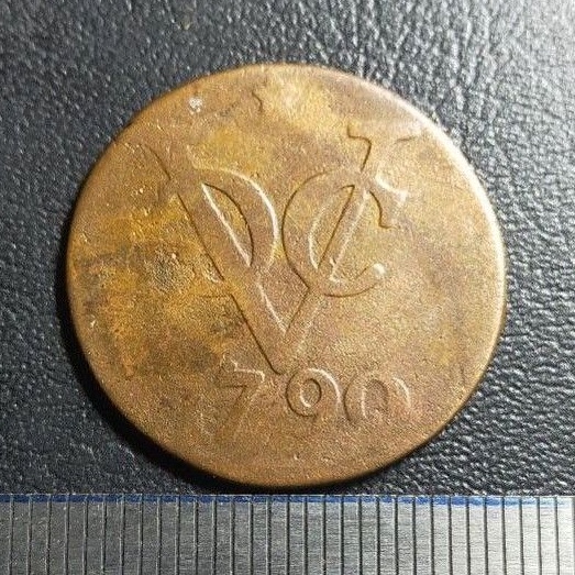 #12.VB. UANG KUNO / KOIN KUNO VOC BELANDA 2 DUIT TAHUN 1790
