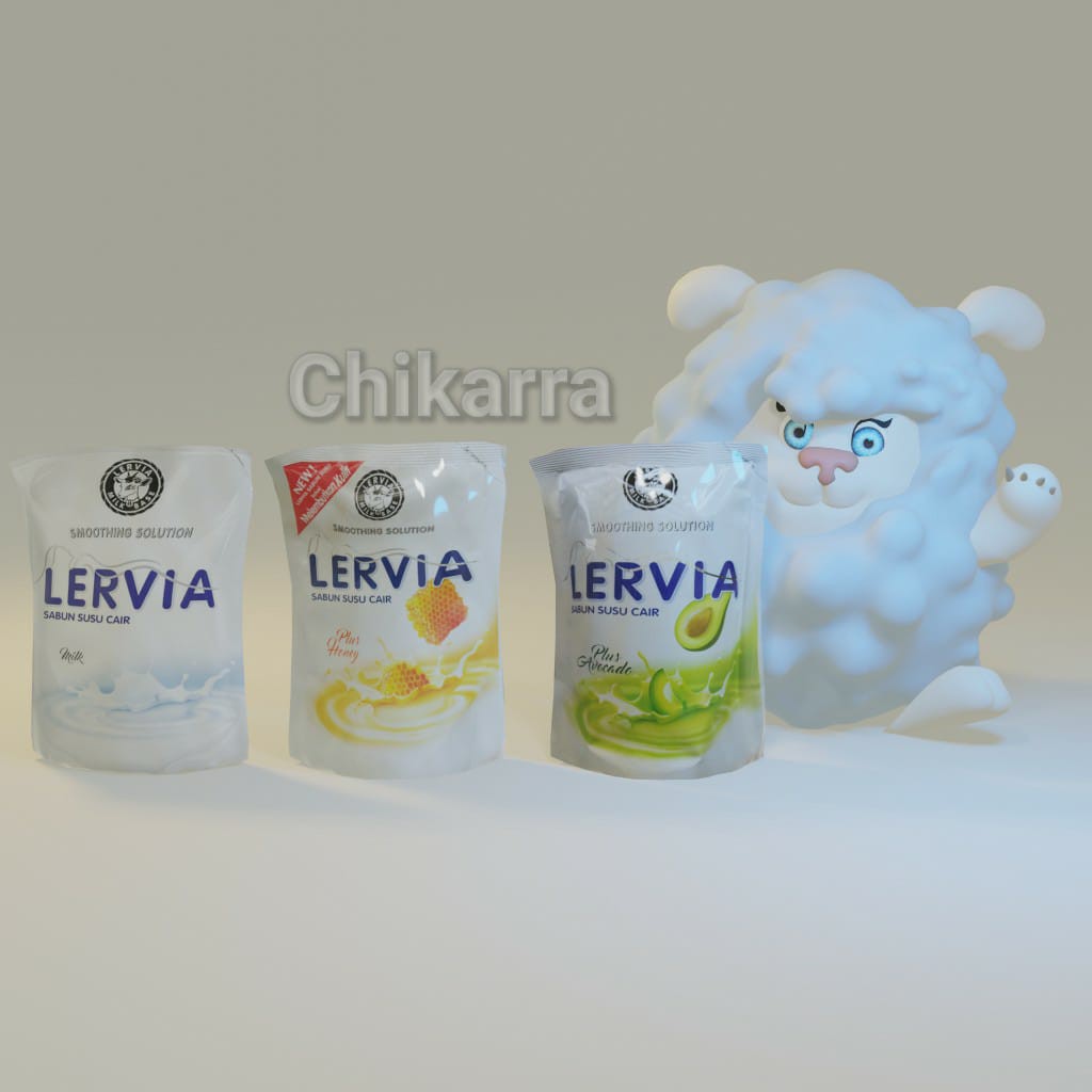 Lervia Sabun Mandi Cair Pouch [400 mL] GROSIR