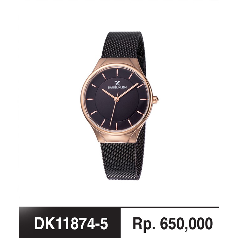 Daniel Klein DK11874-5 Rosegold Black Jam Tangan Wanita Original Fashion Wanita