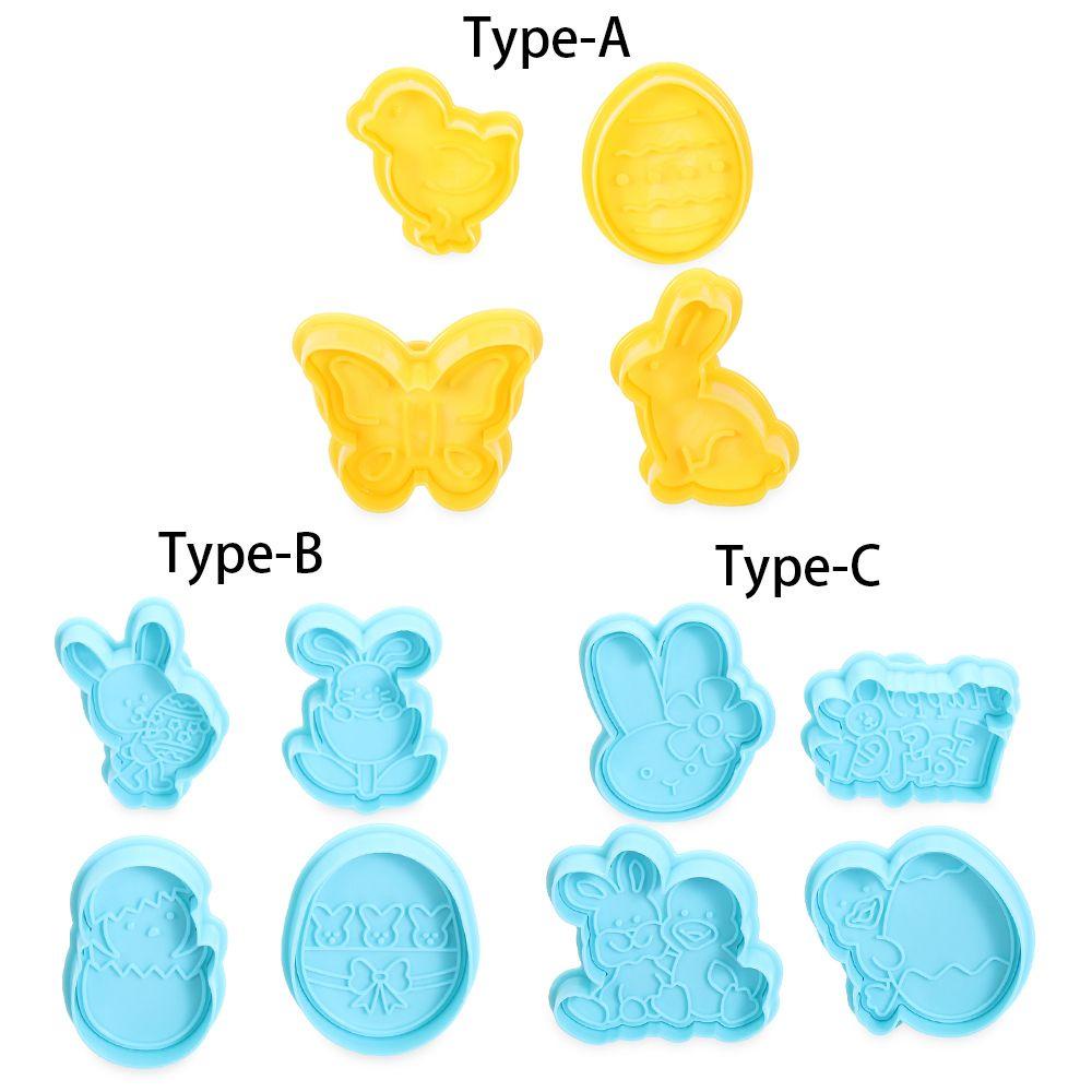 R-FLOWER Easter Egg DIY Plastik Alat Baking &amp; Pastry Dekorasi Paskah Rabbit Chick Cookies Cutter