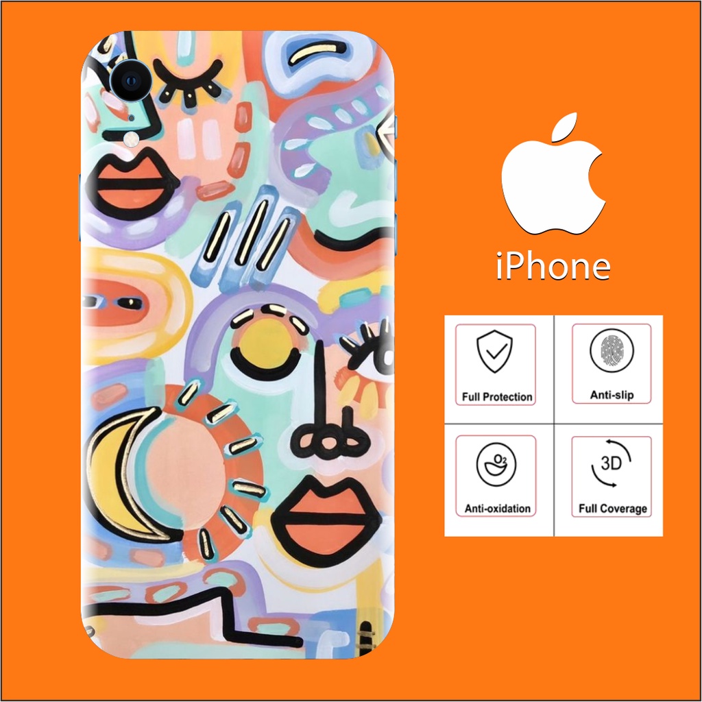 Garskin iPhone XR, iPhone 11, ( iPhone 7 sampai  iPhone 13 pro) motif art