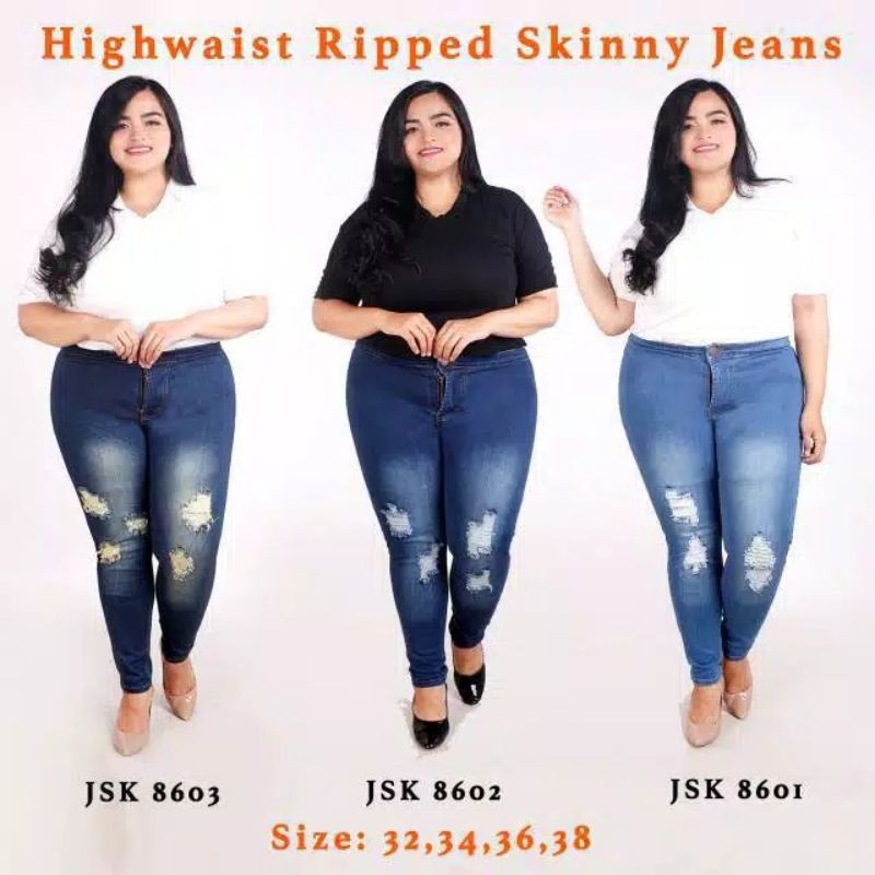 Celana Highwaist Ripped  Wanita Jeans JSK Jeans