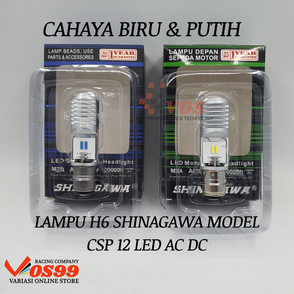 LAMPU BOHLAM H6 CSP 12 MATA LED SHINAGAWA AC DC  BISA MOTOR BEBEK &amp; MATIC PNP