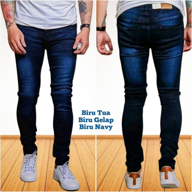 Celana Jeans Pria panjang Skinny Slim Fit Panjang Melar promo Lebaran