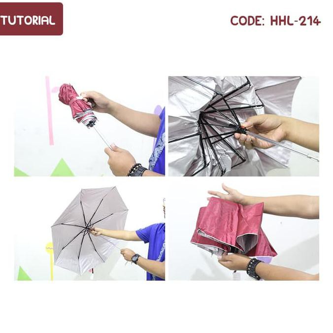 PAYUNG LIPAT 3 POLOS SAKURA CHERRY UMBRELLA (HHL-214)