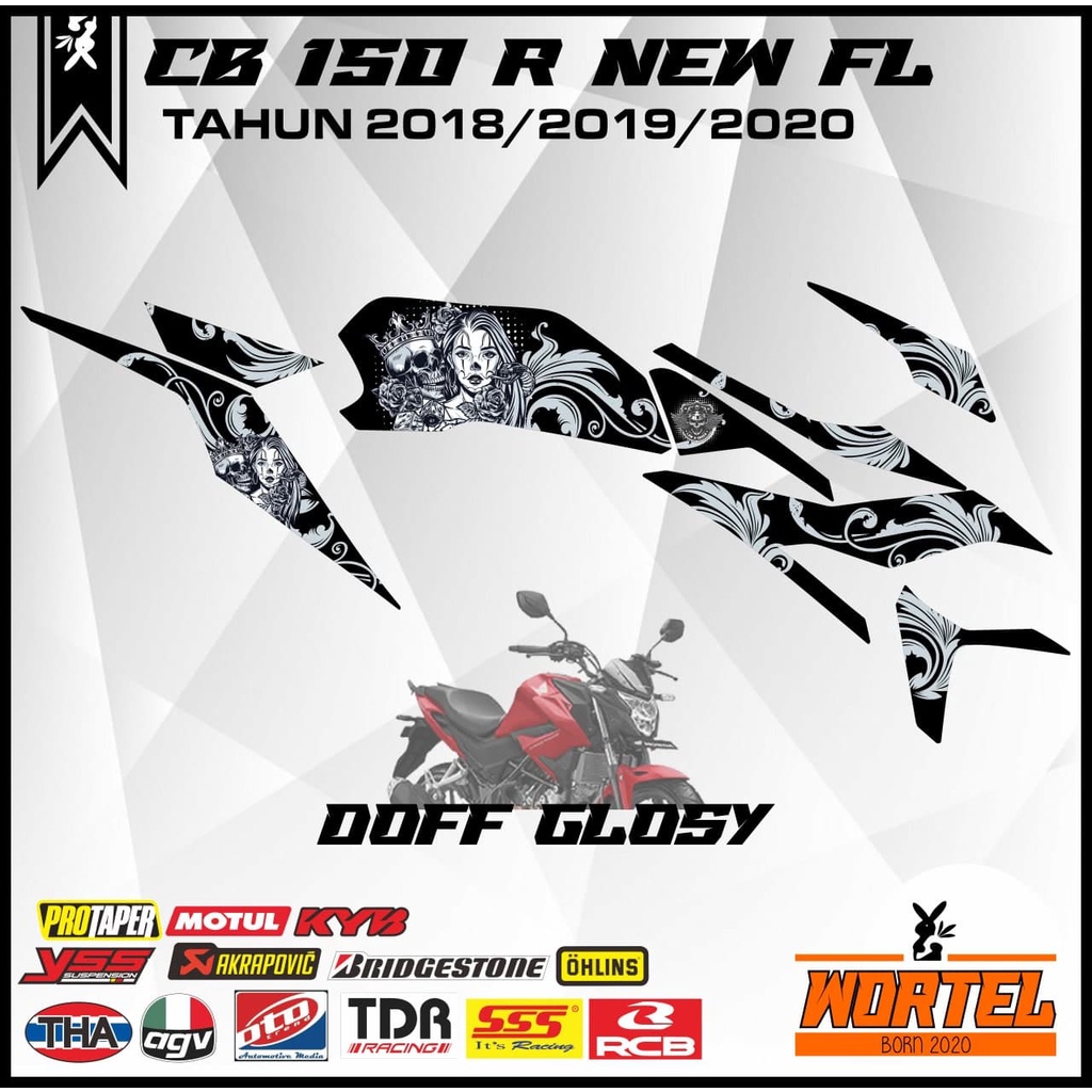 decal cb150r hitam