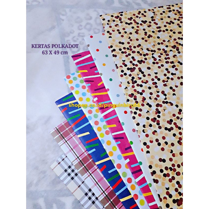 

kertas POLKADOT 150 gr / lembar 63 x 49 cm . limited edition