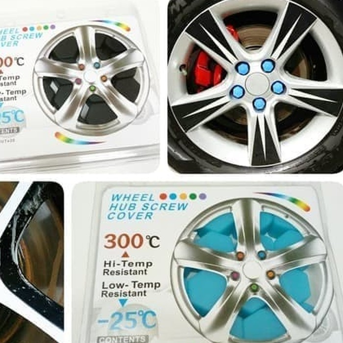 E59 Tutup Baut Silikon Lugnut Velg Silicone Car Wheel Cover Hub Screw - Merah