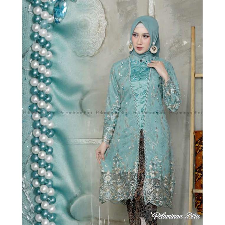 Kadai.baju / Kebaya tunik kancing mutiara payet / Setelan kebaya modern / Kebaya remaja / Kebaya modern