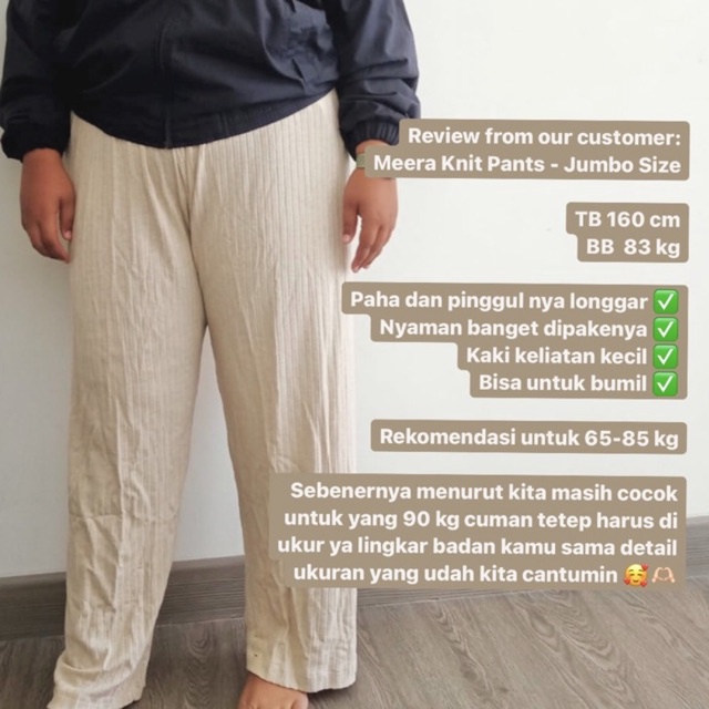 Yeors - Celana Murah Berkualitas Kulot Knit Premium - Long Cullote Meera Pants - Korean Loose Pants Trousers Wanita - Loungewear - Celana Kulot Jumbo XXL XXXL Perempuan Murah Berkualitas