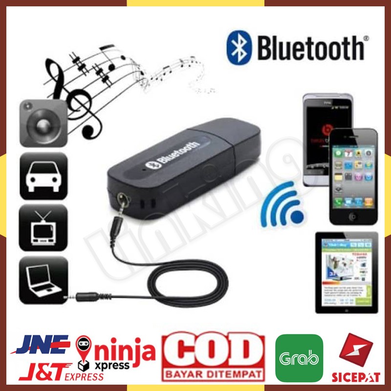 Bluetooth Wireless Audio Receiver CK-02 ADAPTER + KABEL AUDIO 3.5mm Aux Non Pack