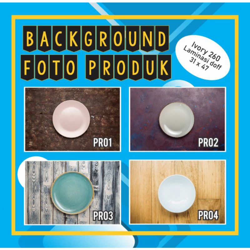 Alas foto A3+ Motif Piring - Background foto makanan - Alas foto produk