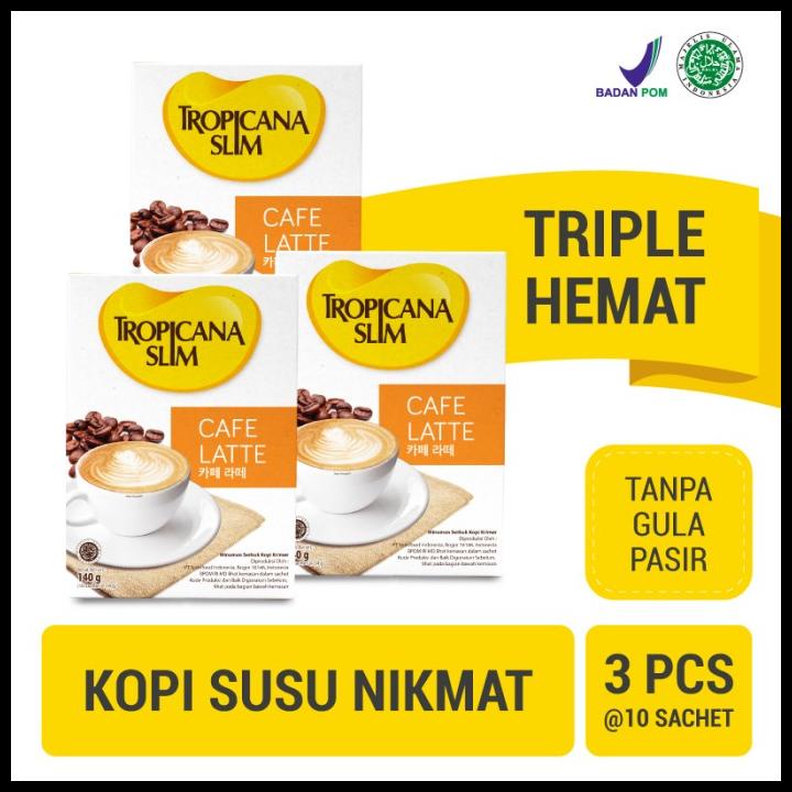 

Triple Pack: Tropicana Slim Cafe Latte (10 Sachet) - Sugar Free