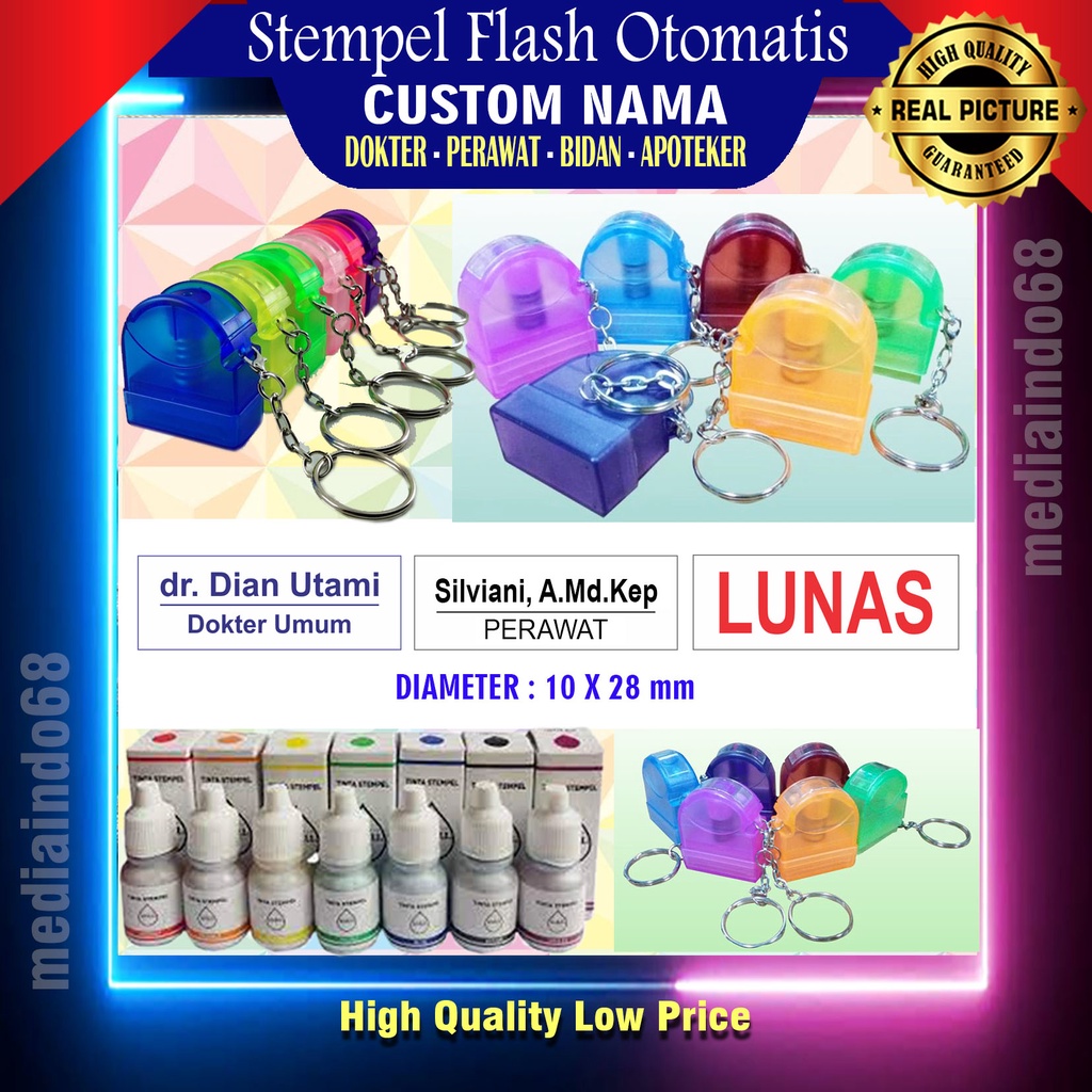 

STEMPEL FLASH CUSTOM NAMA DOKTER / PERAWAT / BIDAN / APOTEKER / STEMPEL GANCI