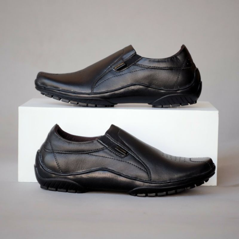 BADIL (KULIT ASLI) - Sepatu Pria Casual Kerja Slip On Santai Kulit Asli Original Handmade Premium