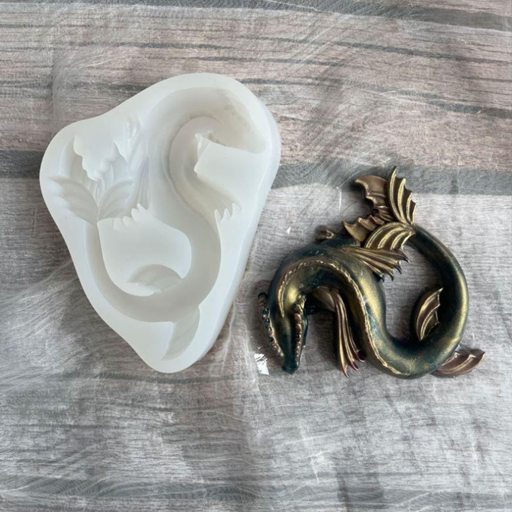 R-flower 3D Dragon Mold DIY Tembikar Tanah Liat Cetakan Silikon Cetakan Resin