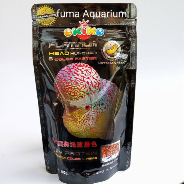 OKIKO PLATINUM HEAD HUNCHER &amp; COLOR FASTER LOHAN 100gr Size: M MAKANAN IKAN PAKAN IKAN PELET IKAN