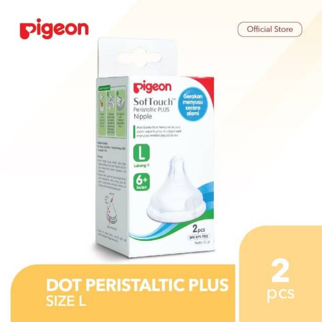 Pigeon Dot Peristaltic Plus Wide Neck Soft Touch Box isi 2 Size S M L