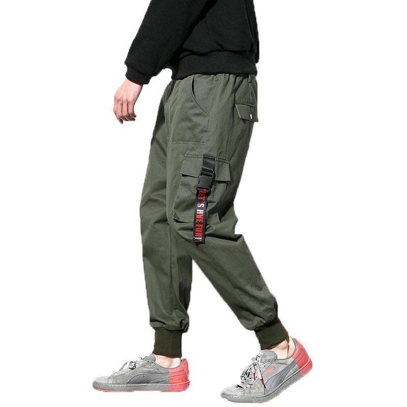 green cargo joggers mens