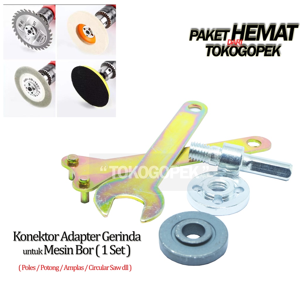 KONEKTOR ADAPTOR GERINDA MESIN BOR - 1 SET (5PCS)