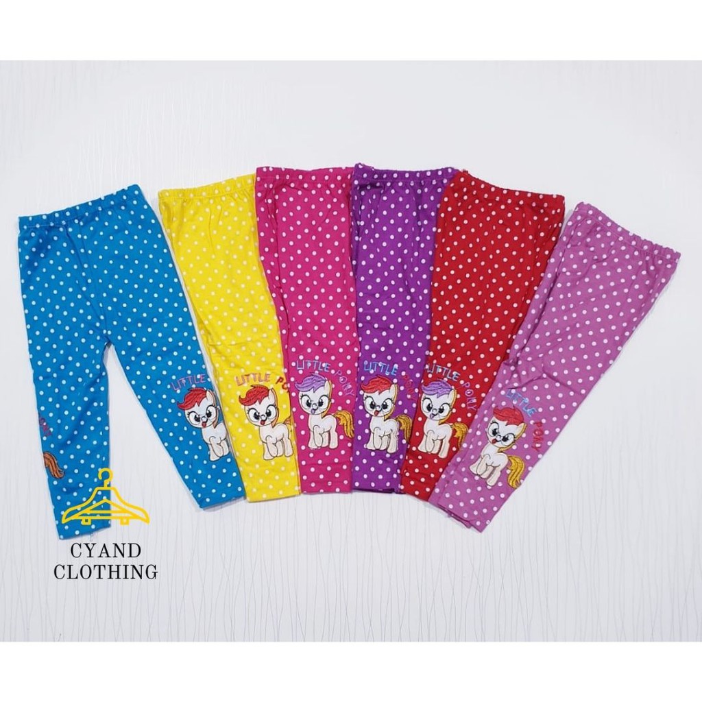 cyand clothing - leging warna anak motif polkadot lucu karakter bordir bagus