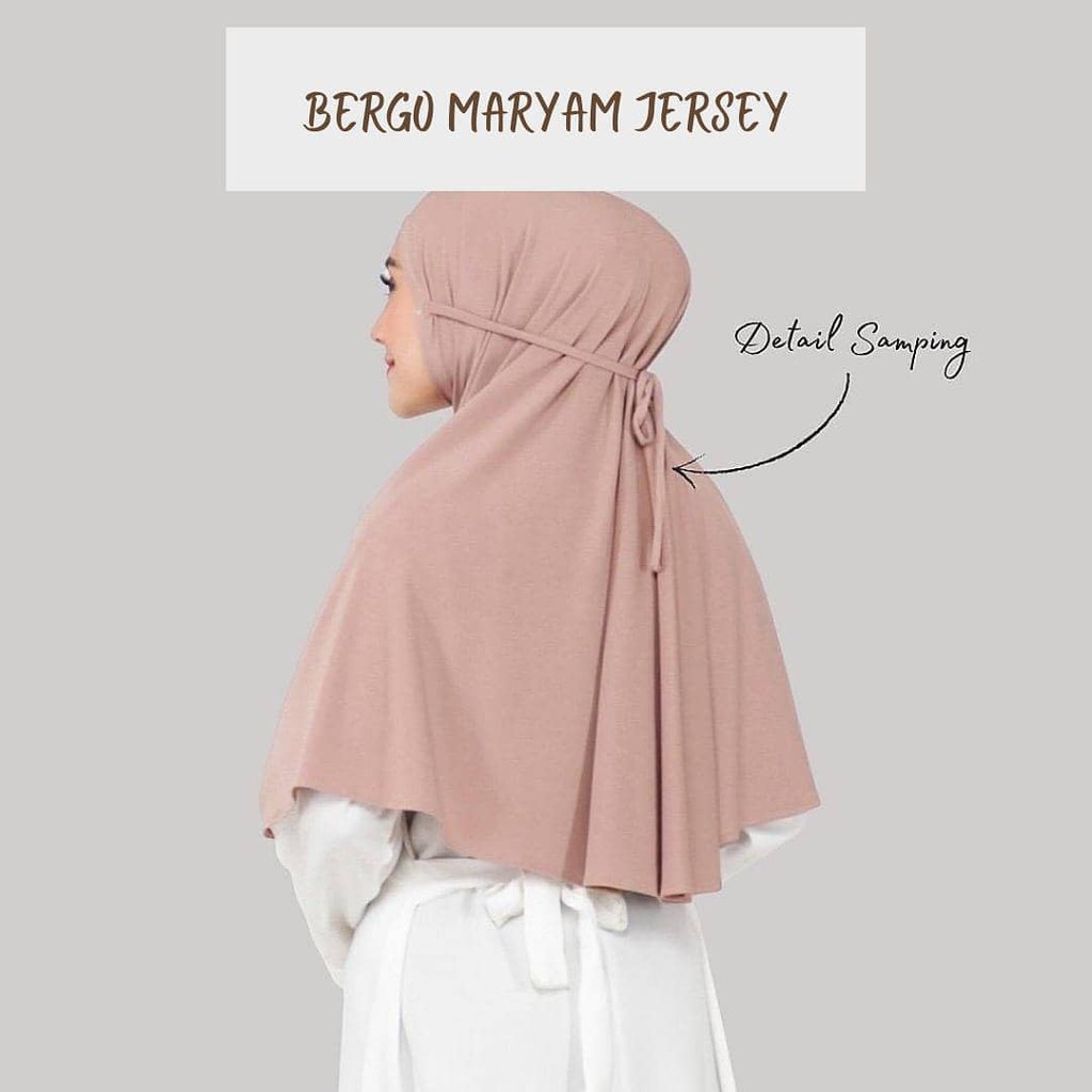 Jilbab instan Bergo maryam tali belakang bahan jersey halus dan tebal hijab instant murah