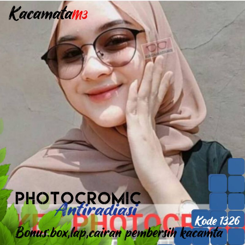 kacamata lensa photocromic antiradiasi boleh pilih lensa blueray bisa normal minus plus cilinder tergantung permintaan sampai minus 5 cyl 2 harga masih sama tulis saja pesanan kaka di catatan saat order free box lap cairan pembersih kode1326 size49-18-146