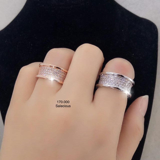 Cincin perhiasan Lapis emas luxury dengan zircon italy asli