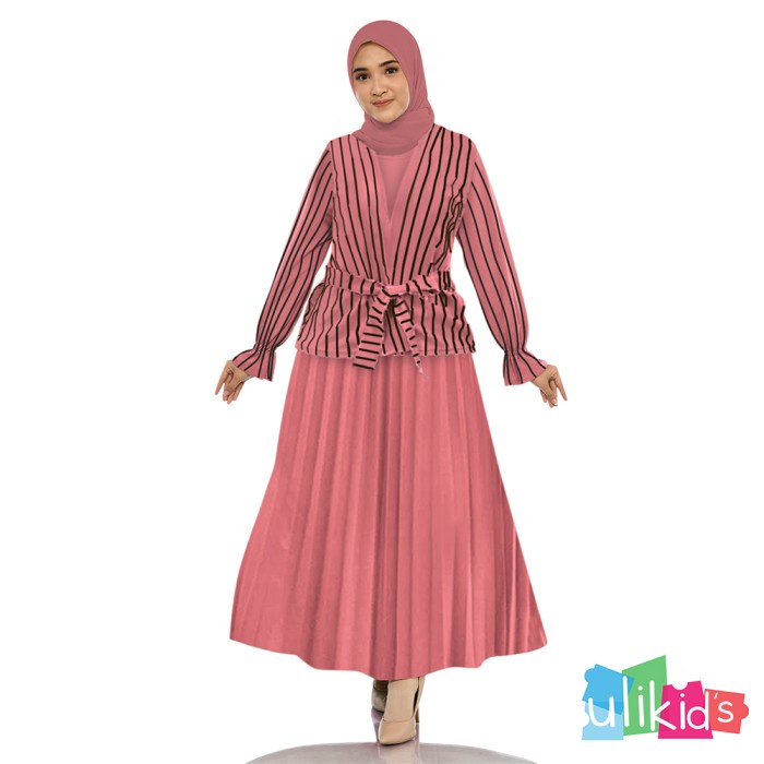 Gamis Syari Premium / Gamis Wanita Terbaru 2022 / Dress Wanita - Pink, All Size