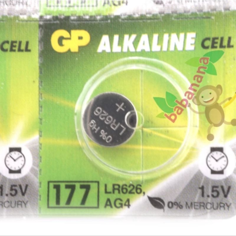 Baterai GP ALKALINE 177 LR626 AG4 battery kancing button remote jam