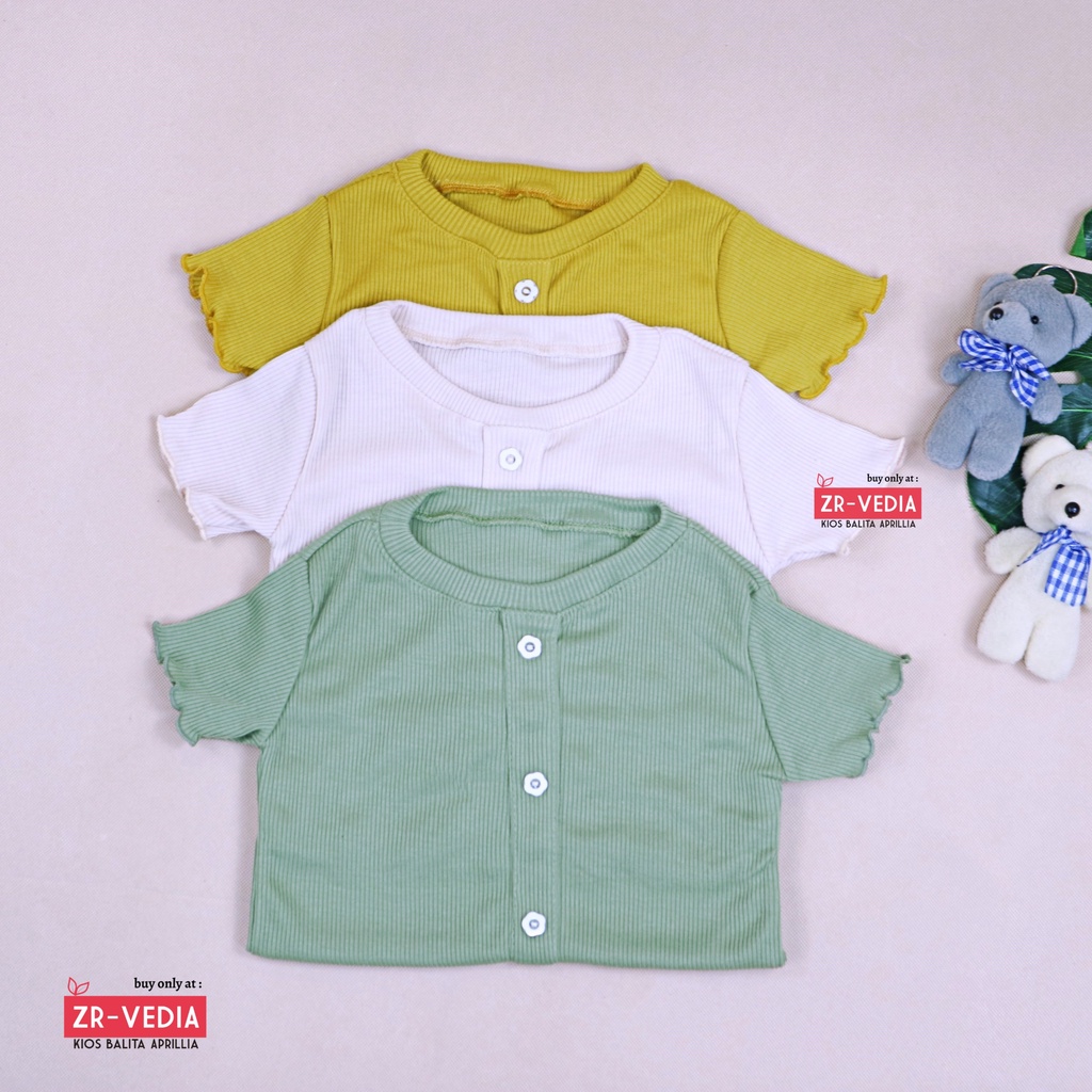 Zahra Knit Wear uk 2-4 Tahun / Kaos Anak Bahan Cotton Rib Blouse Tebal Stretch Balita 2-4 Tahun Atasan Polos Perempuan