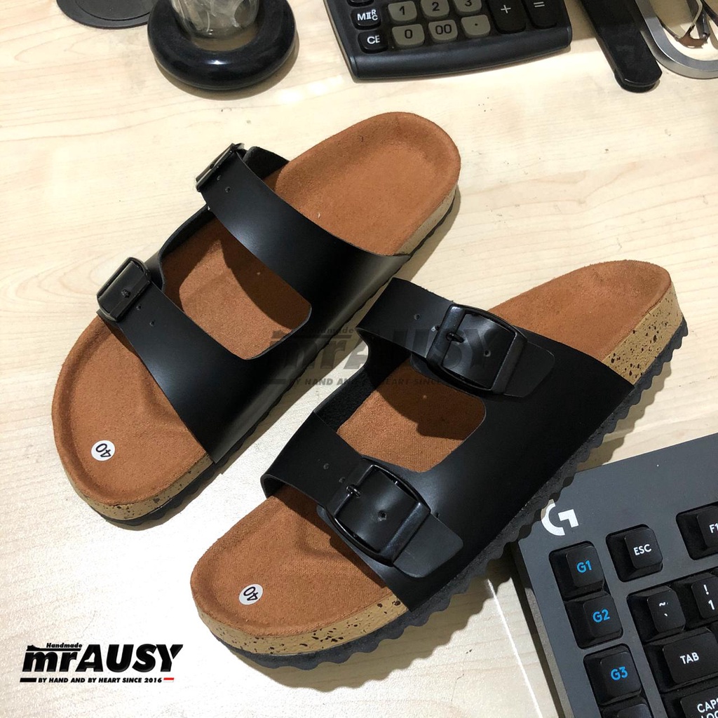 Sandal Wanita Birken Kasual mrAUSY Ringan Strap 2 Gesper 2