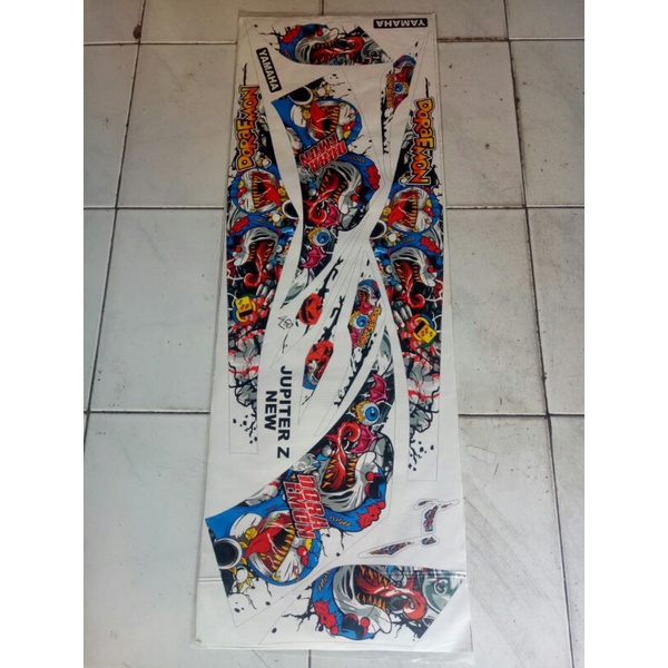 striping sticker variasi yamaha jupiter z robot 2010/2012 zombie doraemaon putih