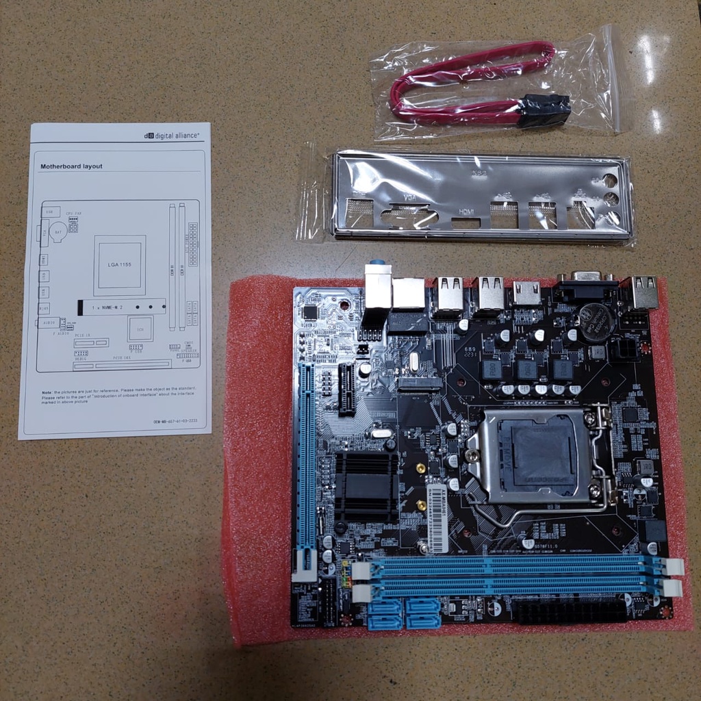 Digital Alliance Motherboard H61 NVme Soket LGA 1155