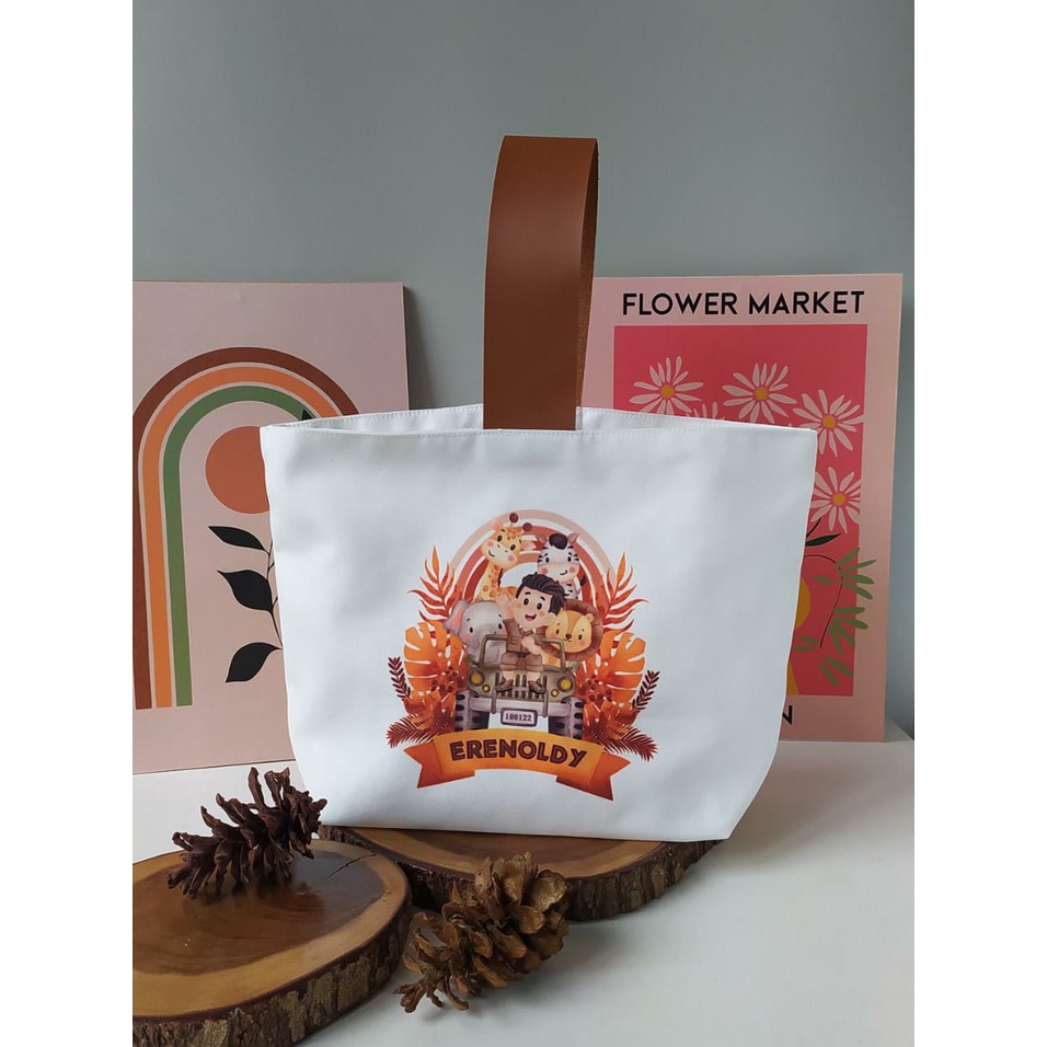 (CUSTOM DESIGN) SOHO BAG KANVAS PRINT DIGITAL - Minim order 10 pcs