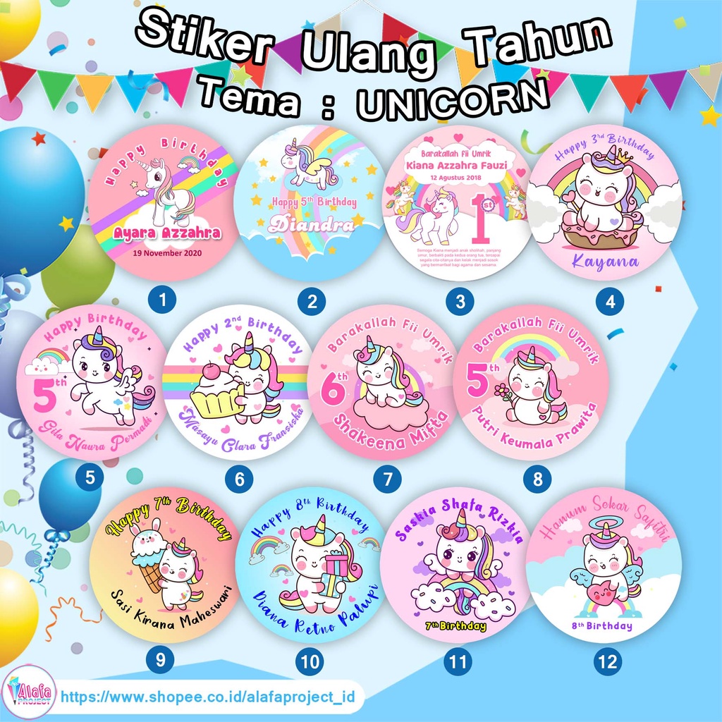 

AlafaProject Stiker Ulang Tahun Unicorn