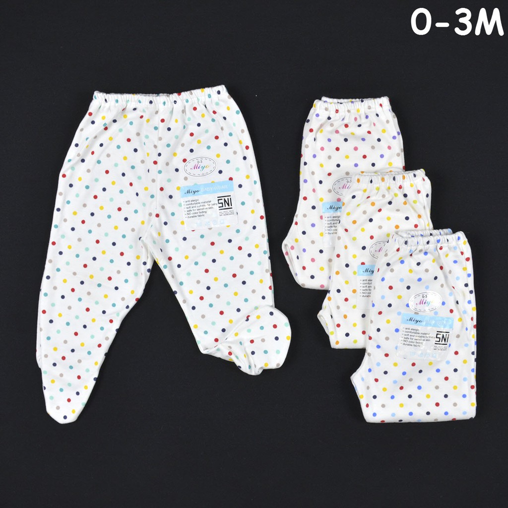 MIYO 4 Pcs Celana  Panjang  Tutup  Kaki  Bayi  Baby Polkadot 