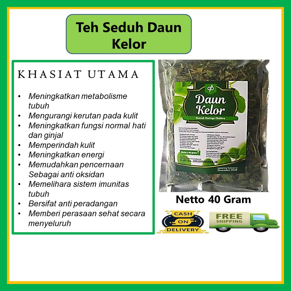 

Teh Herbal Seduh Daun Kelor Kering Sehat Kesehatan