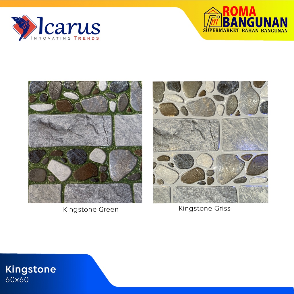 Icarus Keramik Lantai / Keramik Teras / Keramik Kingstone Griss Kingstone Green 50x50