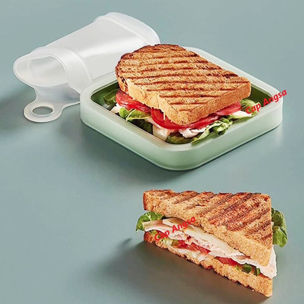 LUNCH BOX SILICONE SANDWICH BAG REUSABLE TEMPAT ROTI KOTAK WADAH BEKAL BENTO CONTAINER SILIKON WRAPS