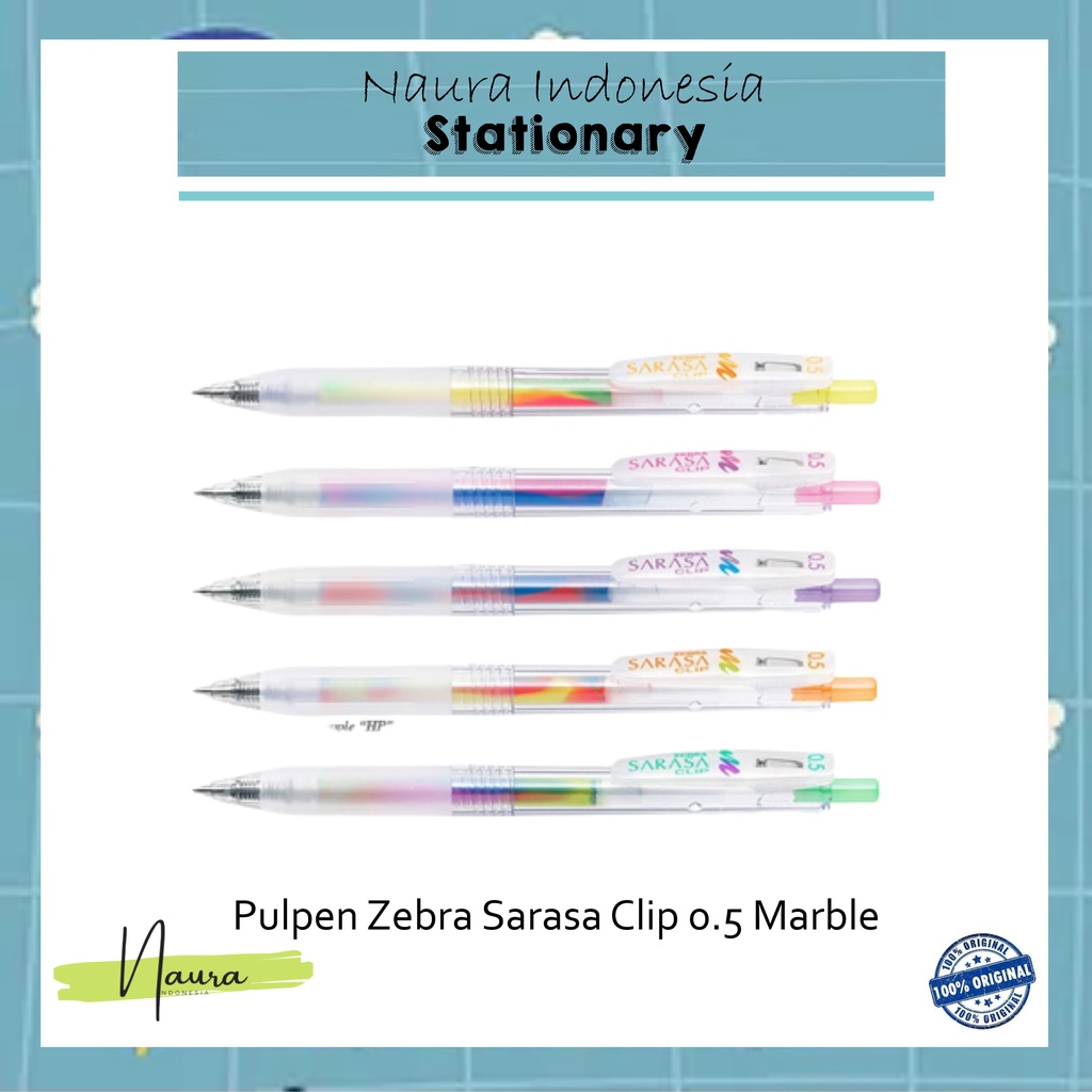 

BOLPEN Zebra Sarasa Clip 0.5 Marble | Bolpen Gel | Pulpen Zebra