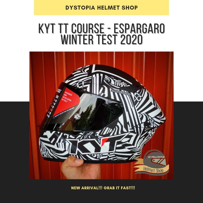 KYT TT Course Espargaro Wintertest 2020 Dark Smoke Visor Helm KYT TT Course Paket Ganteng