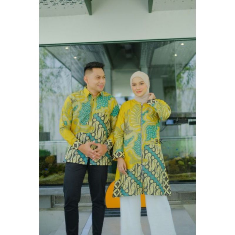 BATIK TUNIK COUPLE DRESS BATIK MODERN TUNIK BATIK JUMBOTERBARU SOFT WARNA ABSTRAK