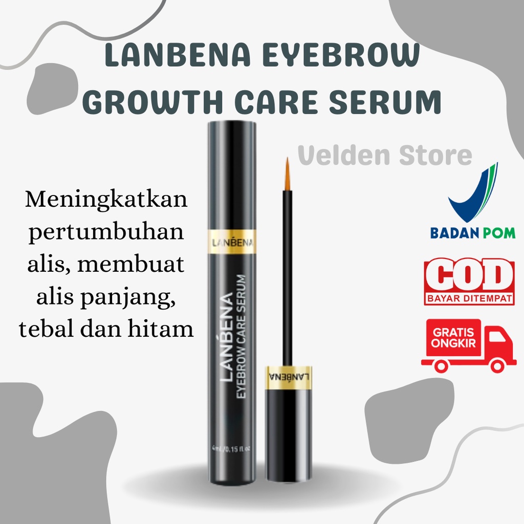 Lanbena Eyebrow Growth Care Serum - Perawatan Alis Eyebrows Enhancer Eyebrow Longer Thicker Cosmetics Make Up Tools (4 ml) Memelihara Alis / Membuat Alis Panjang / Memiliki Halis Tebal Dan Hitam