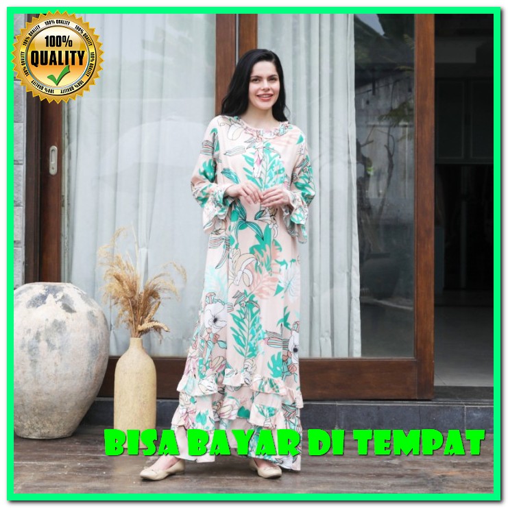 Baju Gamis Extu Balon Umpak Pita Busui Extu 871930 Import Bangkok QB619 Homewear Oriana Long Dress
