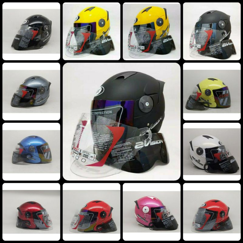 Helm kyt 2vision paket ganteng full set