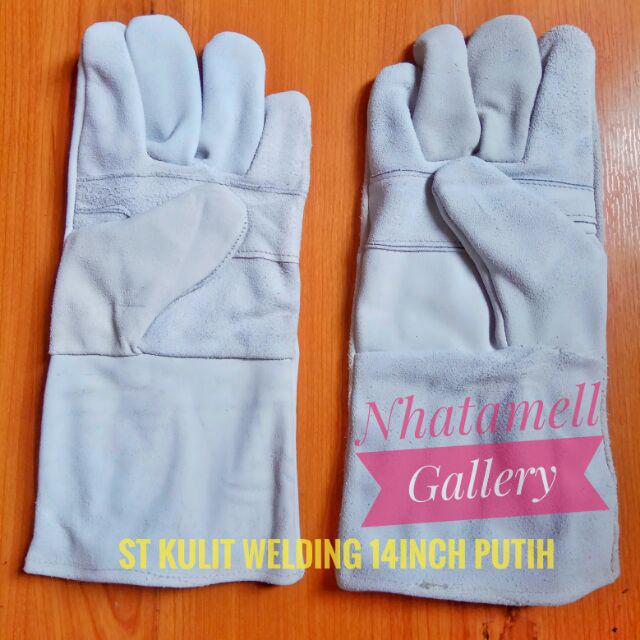 Sarung Tangan Kulit Safety Las Welding 14inch Kovert Shopee Indonesia