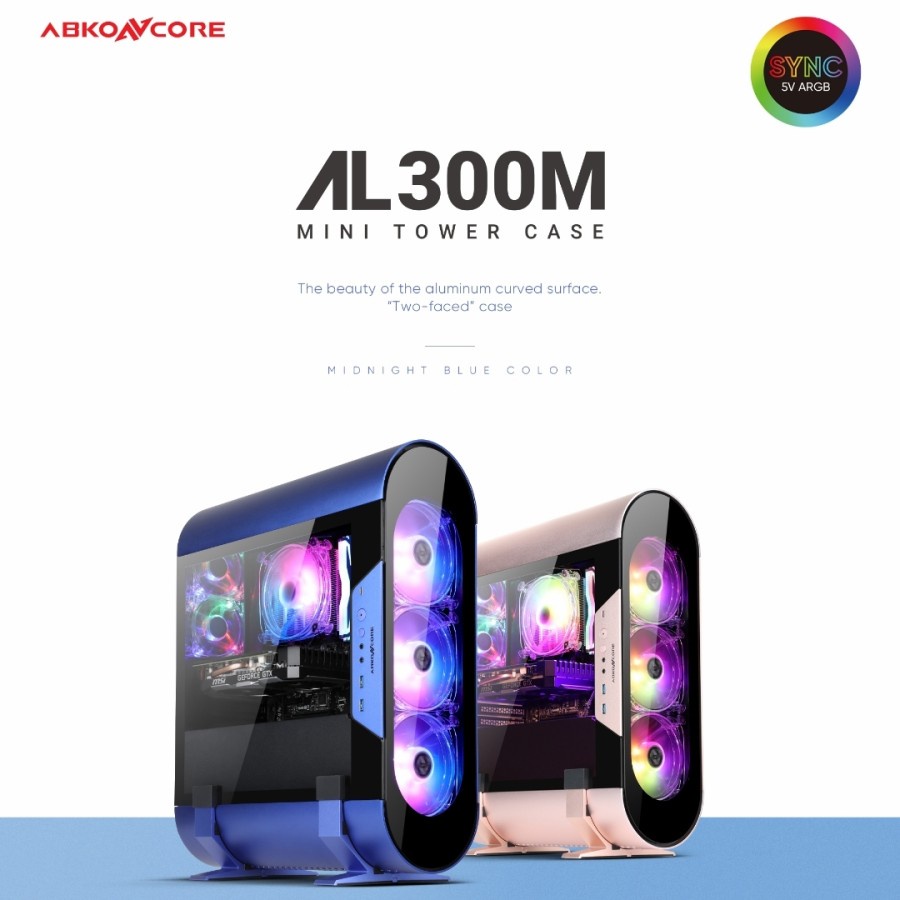 CASE GAMING ABKONCORE AL 300M FREE 3FAN | PC CASING AL300M